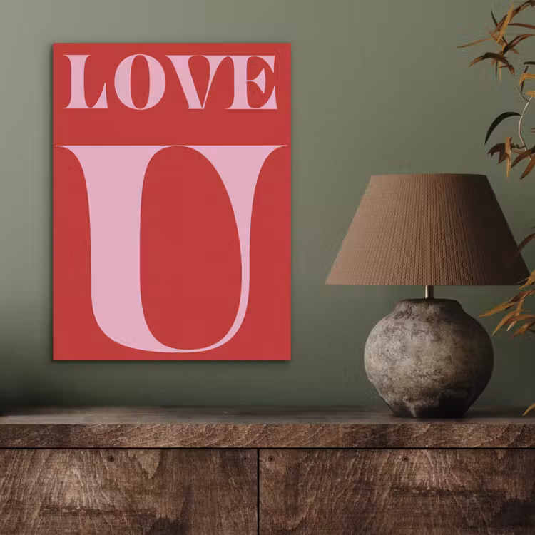 Rood - Love - Valentijn - Roze PET vilt klein -sfeer2