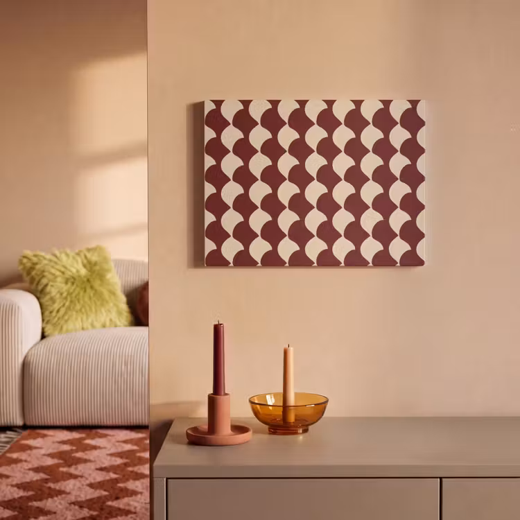 Rood - Tegelpatroon - Crème PET vilt klein 837 -sfeer1
