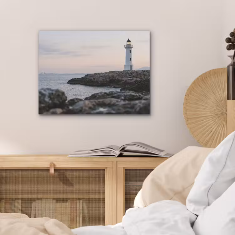 Rotsen - Vuurtoren - Wit PET vilt klein -sfeer3