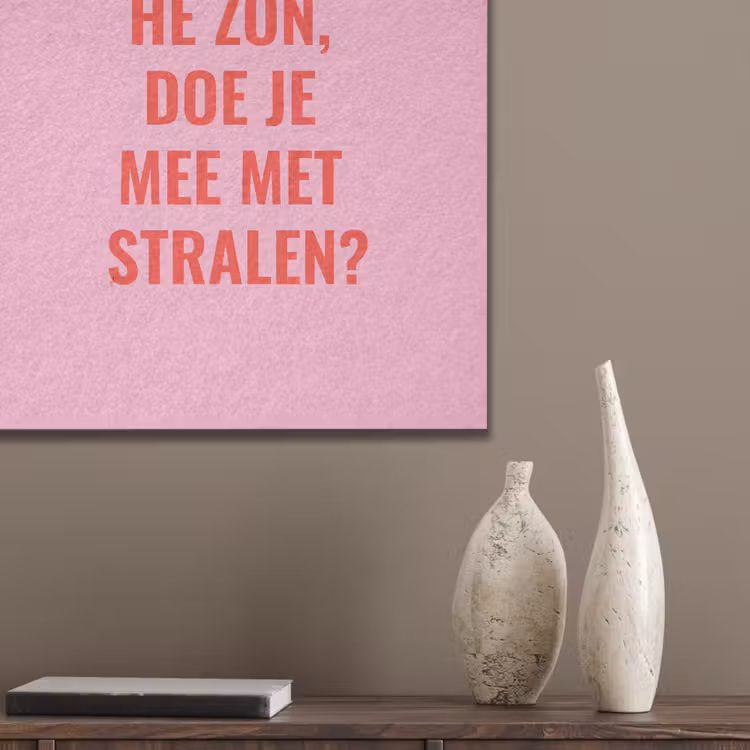 Roze - Zon - Quote PET vilt klein -sfeer6_closeup