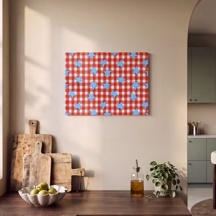 Ruit - Sterren - Rood PET vilt klein 837 -sfeer2