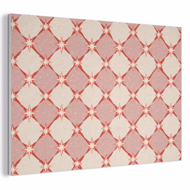 Ruiten - Sterren - Vintage - Oudroze - Rood PET vilt klein 837 -3d