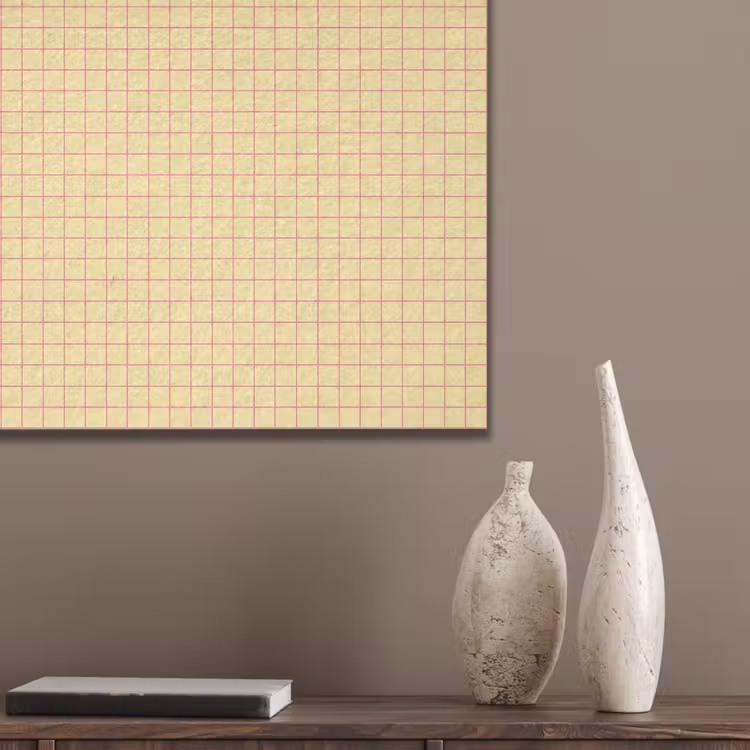 Ruitjes - Grid - Minimalistisch - Geel - Roze PET vilt klein 837 -sfeer6_closeup