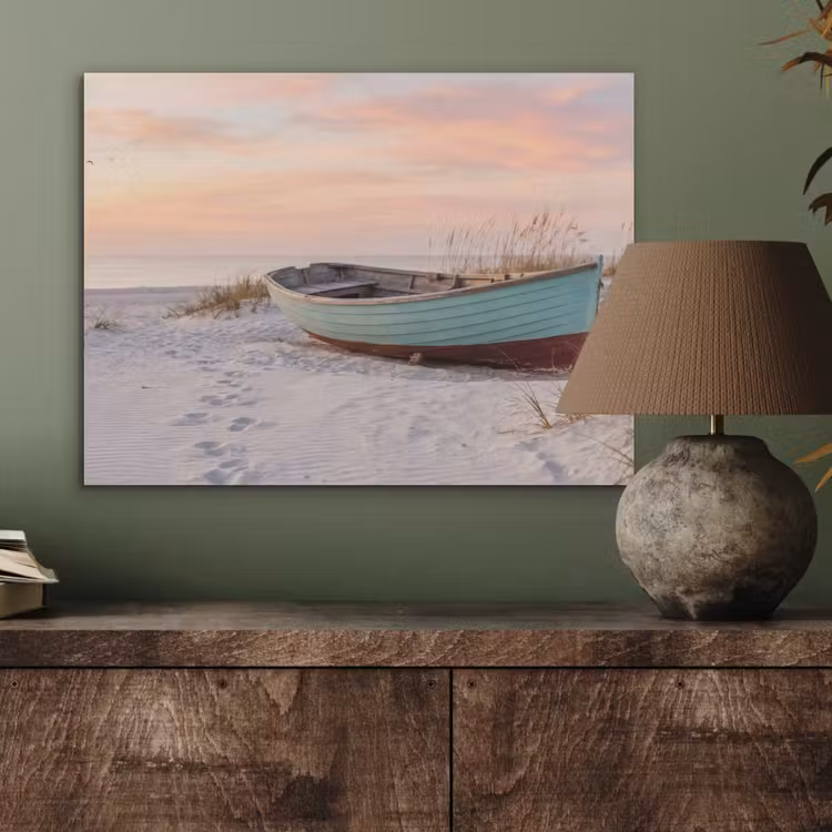 Rustiek - Roeiboot - Zandstrand PET vilt klein -sfeer2