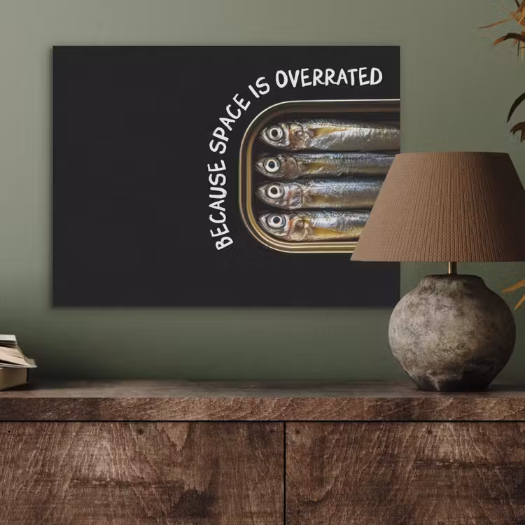 Sardines - Tekst - Vis - Blik PET vilt klein -sfeer2
