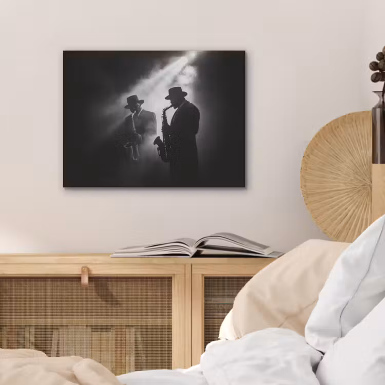 Saxofonisten - Hoeden - Rook - Licht PET vilt klein -sfeer3