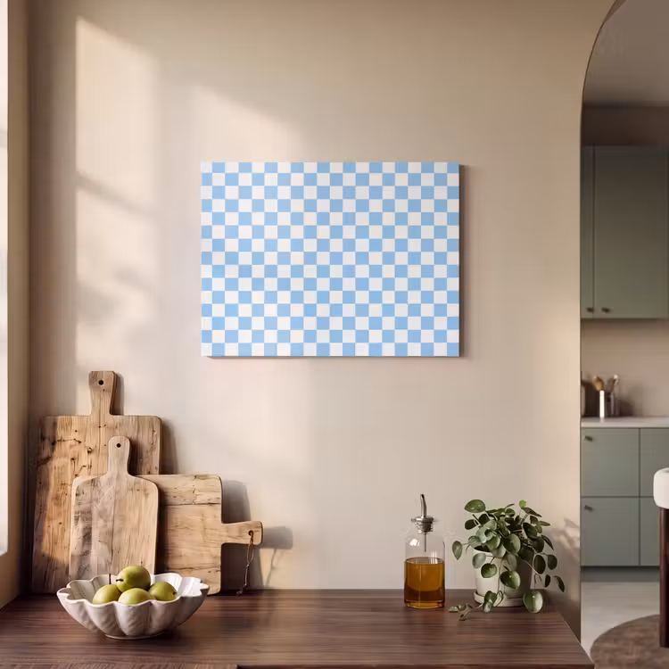 Schaakbord - Klassiek - Blauw PET vilt klein 837 -sfeer2