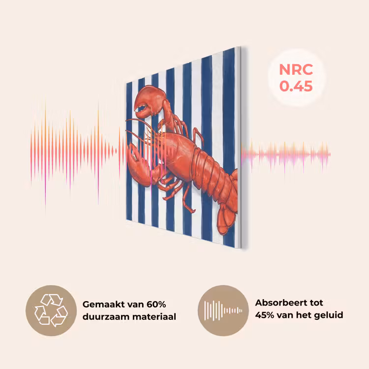 Schaaldier - Kreeft - Marine - Illustratie - Rood PET vilt klein -USP_NL