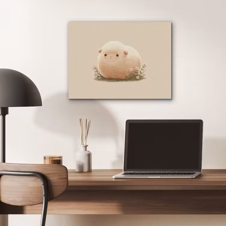 Schaap - Beige - Bloemen PET vilt klein -sfeer5