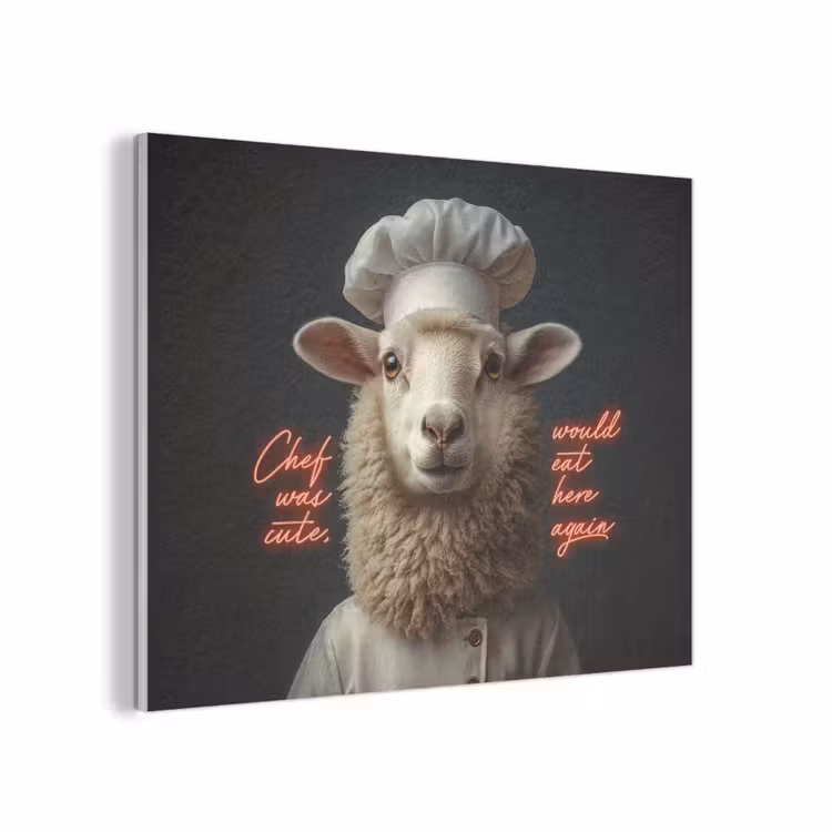 Schaap - Kokskleding - Neon - Quote PET vilt klein -3d