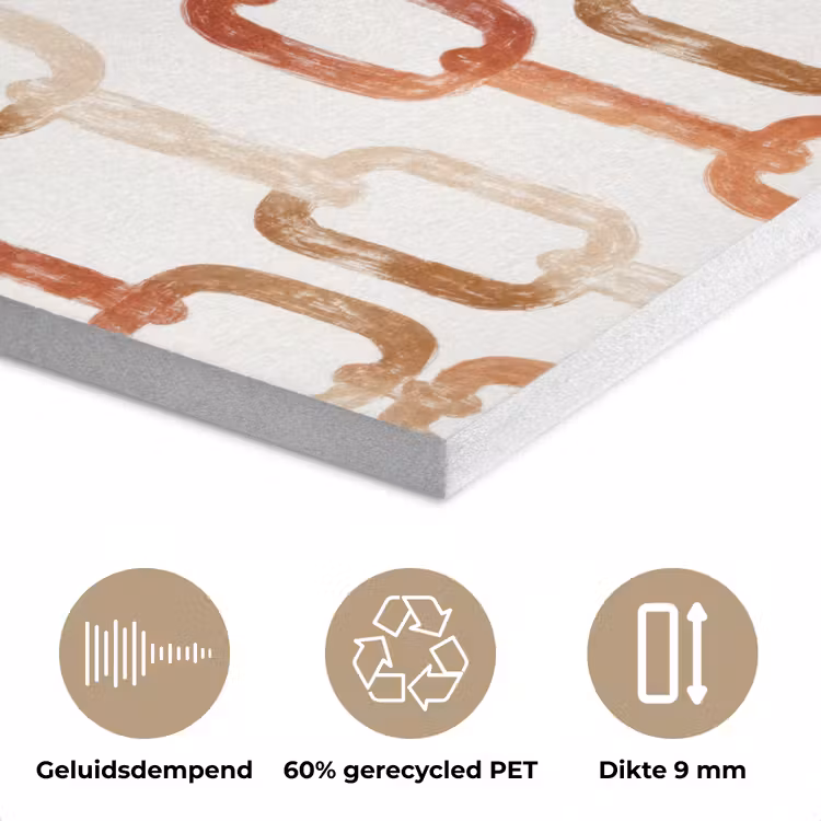 Schakels - Patroon - Aquarel - Terracotta PET vilt klein 837 -closeup_NL