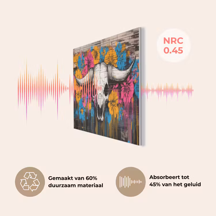 Schedel - Bloemen - Graffiti PET vilt middel -USP_NL