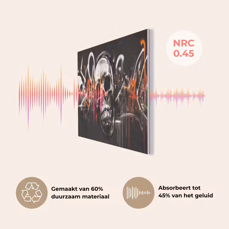 Schedels - Kunst - Donker - Rood PET vilt middel -USP_NL