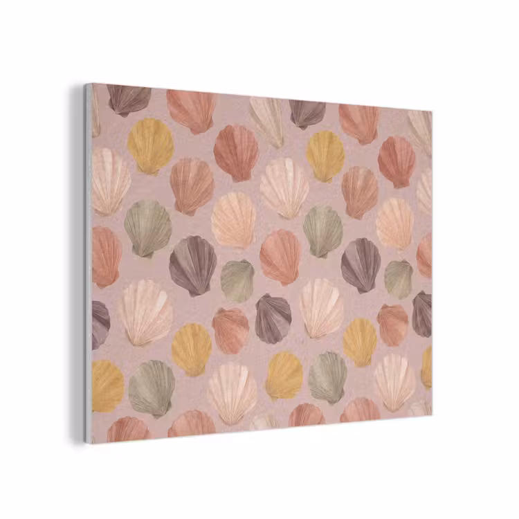 Schelp - Patroon - Zee - Aquarel - Aardetinten PET vilt klein -3d