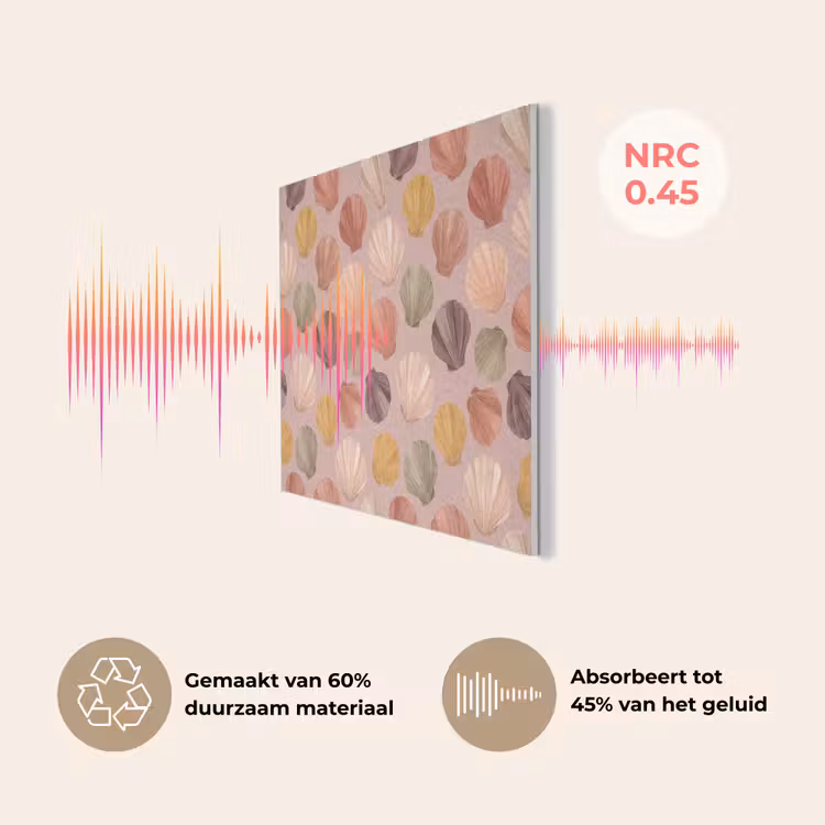 Schelp - Patroon - Zee - Aquarel - Aardetinten PET vilt klein -USP_NL