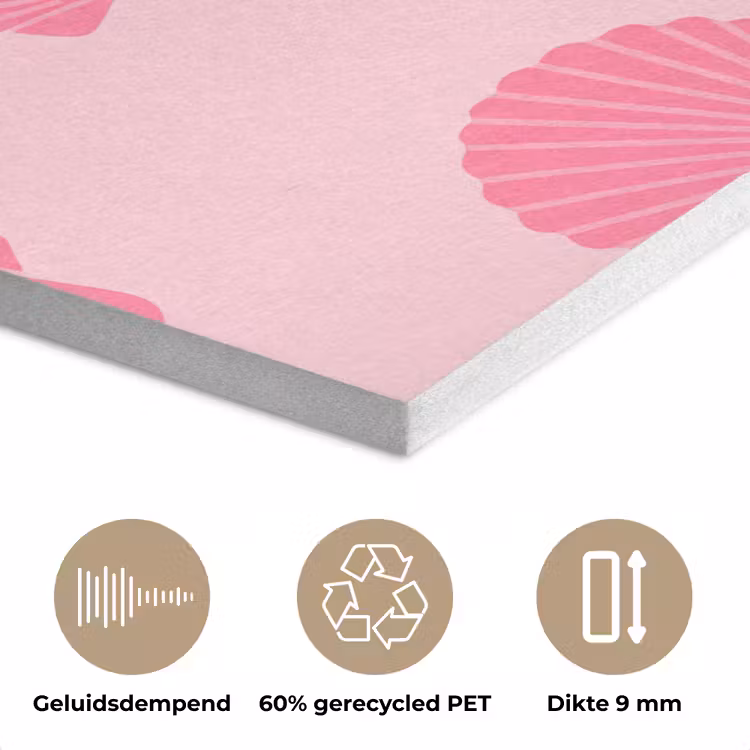 Schelp - Patroon - Zee - Modern - Roze PET vilt klein -closeup_NL