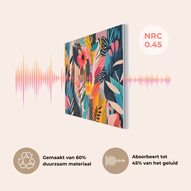 Schilderij - Abstract - Bloemen - Roze PET vilt klein -USP_NL