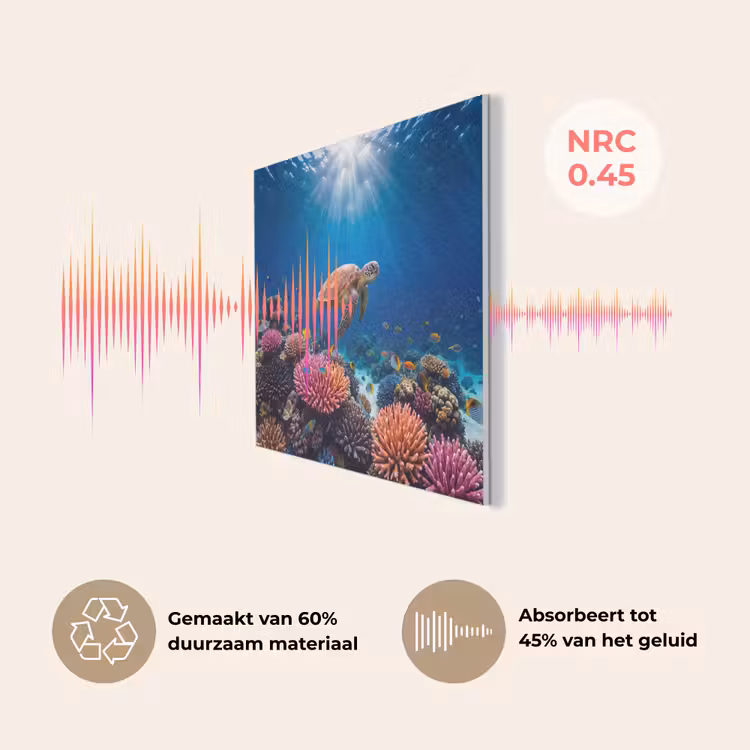 Schildpad - Koraalrif - Oceaan - Dieren - Blauw PET vilt klein -USP_NL