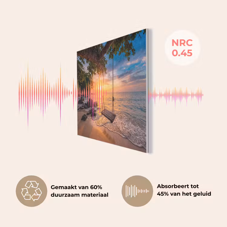Schommel - Strand - Zonsondergang - Natuur - Oranje PET vilt klein -USP_NL