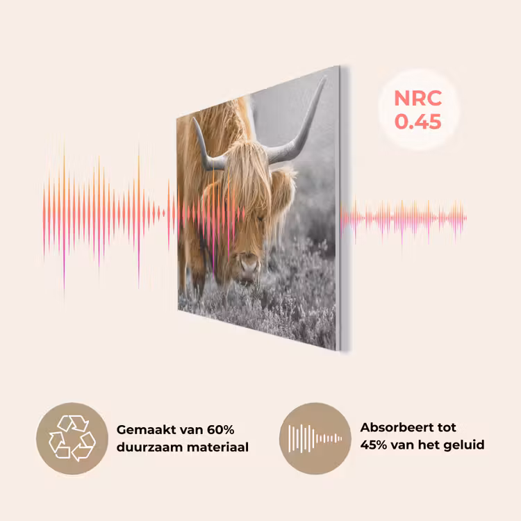 Schotse Hooglander - Dieren - Bruin - Koe - Zwart - Wit - Natuur PET vilt klein -USP_NL