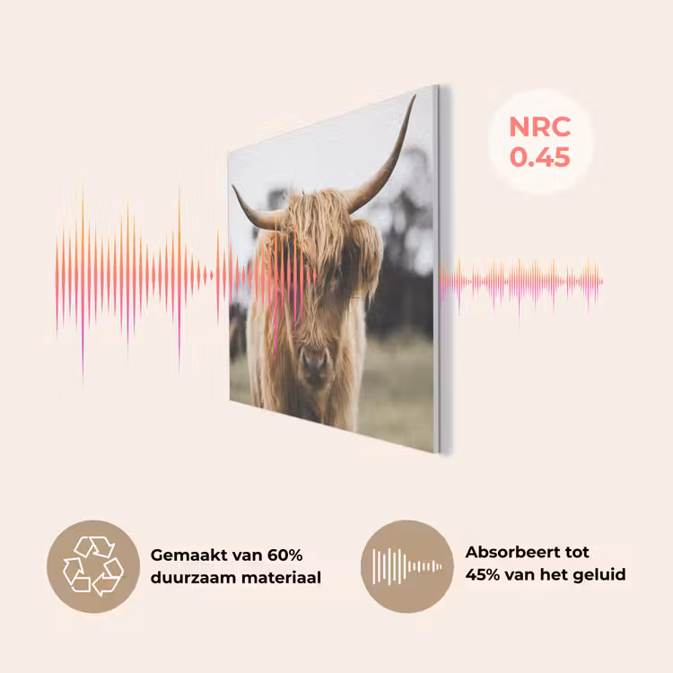 Schotse Hooglander -  Koe - Gras - Dieren - Natuur PET vilt klein -USP_NL