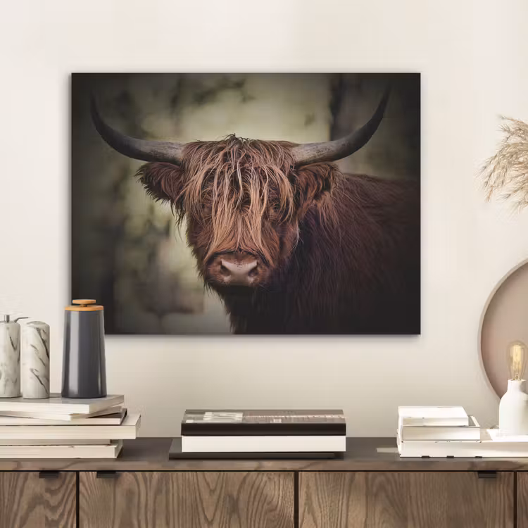Schotse hooglander - Licht - Portret - Natuur PET vilt klein -sfeer1