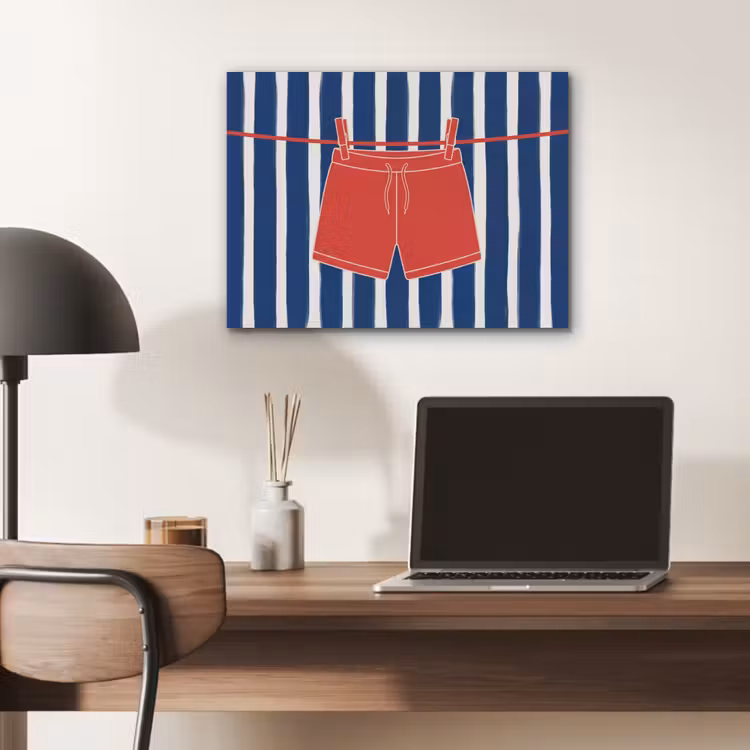 Shorts - Waslijn - Zomer - Illustratie - Rood PET vilt klein -sfeer5