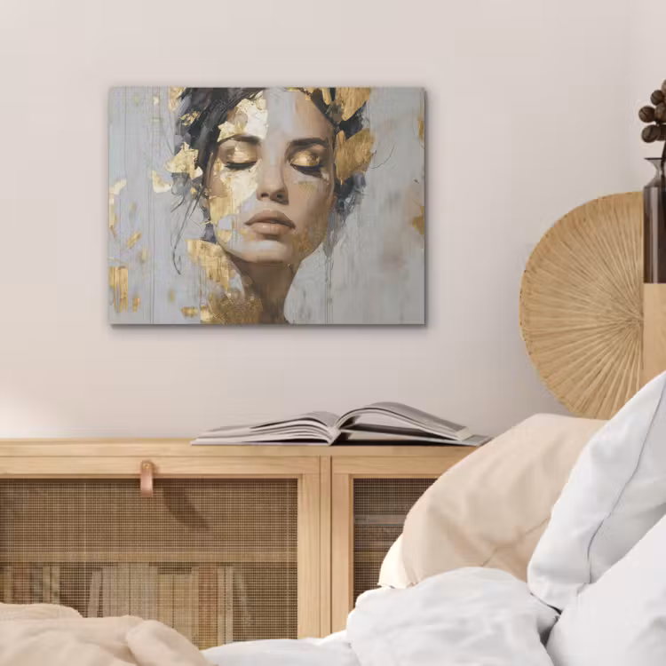 Sierlijk - Vrouw - Goud - Ogen PET vilt klein -sfeer3