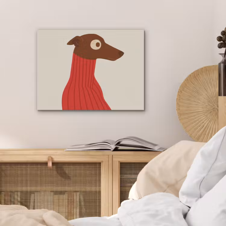 Silhouet - Hond - Trui - Rood PET vilt klein -sfeer3