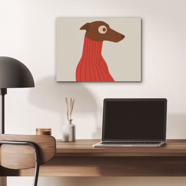 Silhouet - Hond - Trui - Rood PET vilt klein -sfeer5