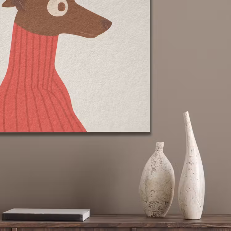 Silhouet - Hond - Trui - Rood PET vilt klein -sfeer6_closeup