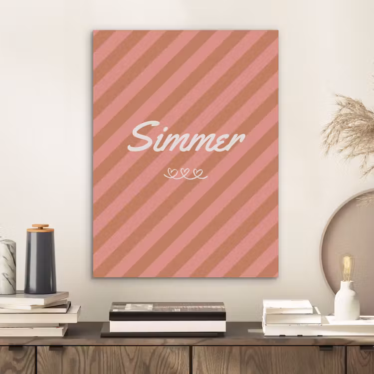 Simmer - Hartjes - Strepen - Roze PET vilt klein -sfeer1