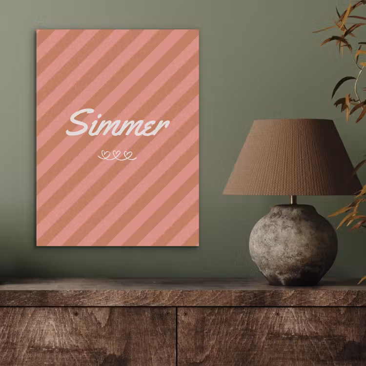 Simmer - Hartjes - Strepen - Roze PET vilt klein -sfeer2