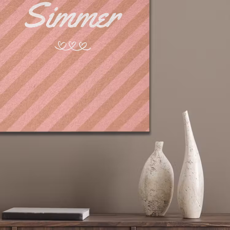 Simmer - Hartjes - Strepen - Roze PET vilt klein -sfeer6_closeup