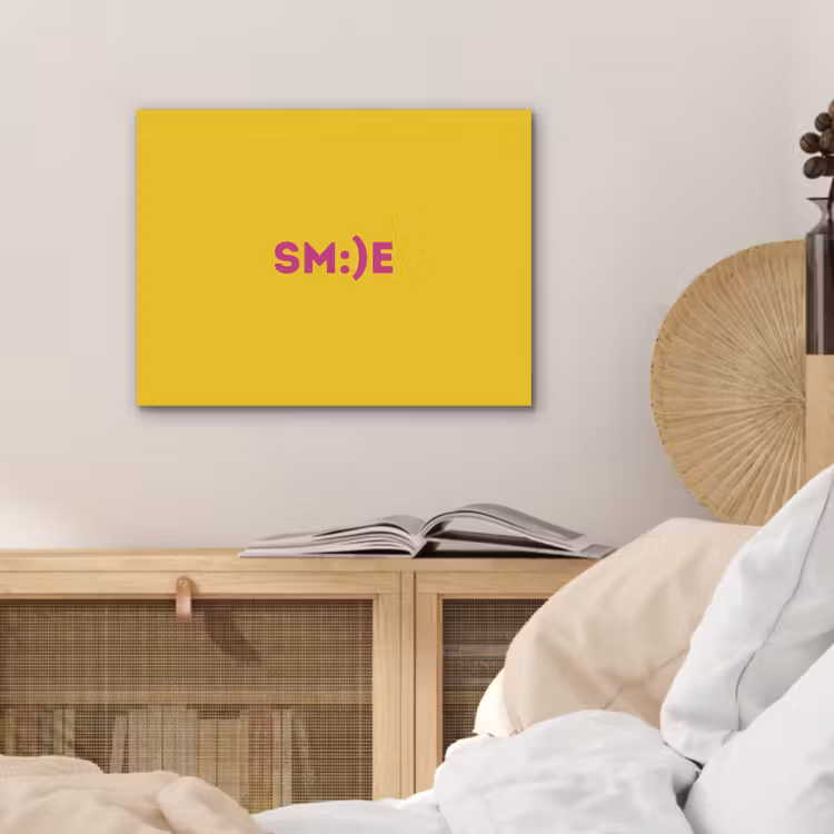 Smile - Roze - Geel PET vilt klein -sfeer3