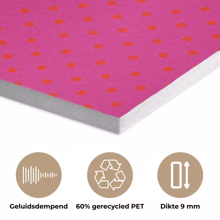 Smile - Stippen - Geel - Smiley - Roze PET vilt klein -closeup_NL