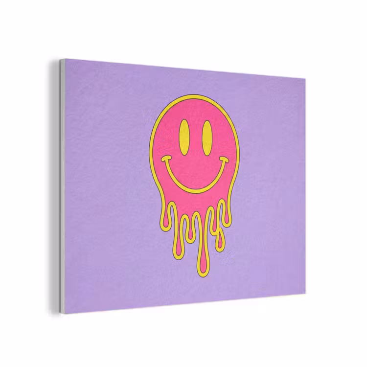 Smiley - Drip - Neon PET vilt klein -3d