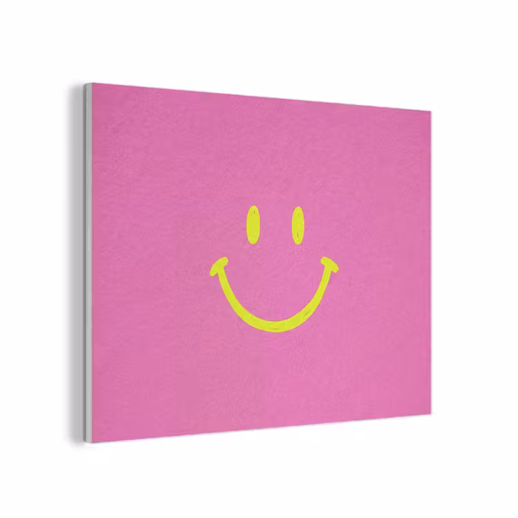Smiley - Vrolijk - Roze PET vilt klein -3d