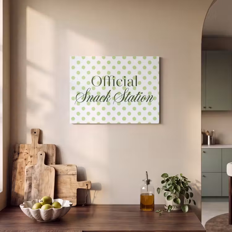 Snack Station - Groen - Stippen PET vilt klein -sfeer2