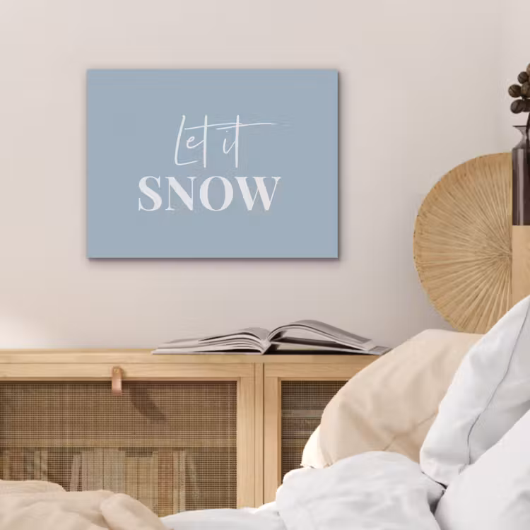 Sneeuw - Winter - Blauw - Let it snow PET vilt klein -sfeer3