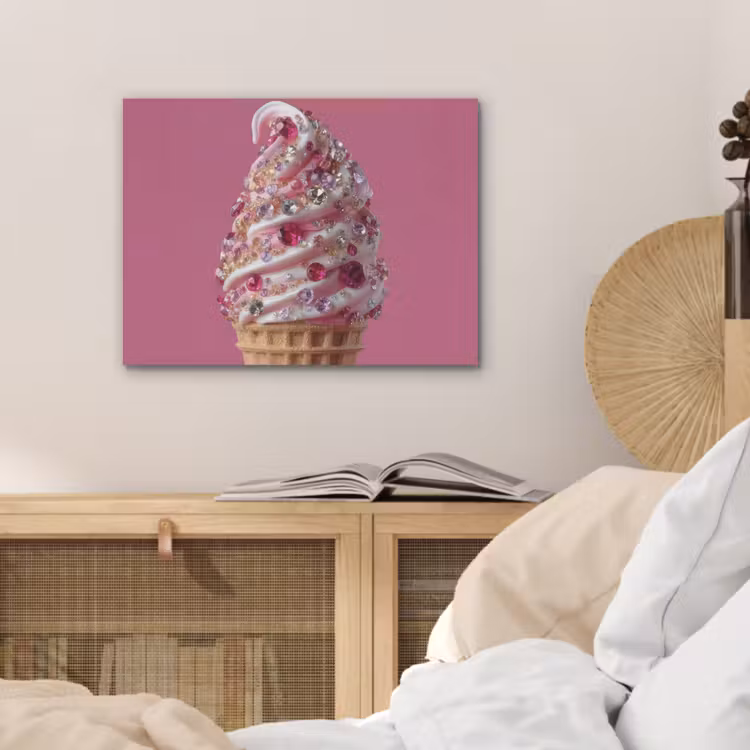 Softijs - Edelstenen - Roze - Hoorntje PET vilt klein -sfeer3