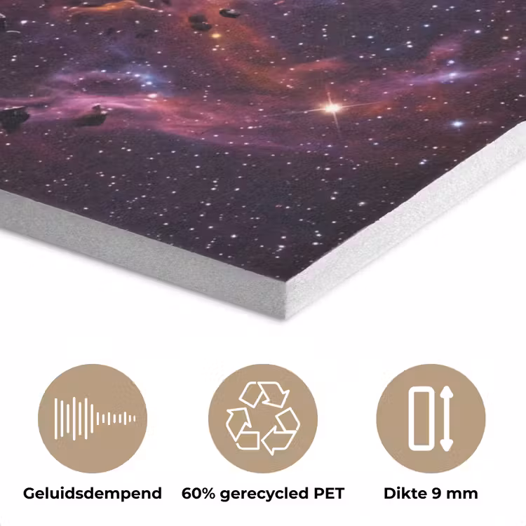 Space - Stars - Abstract - Colorful PET vilt klein -closeup_NL