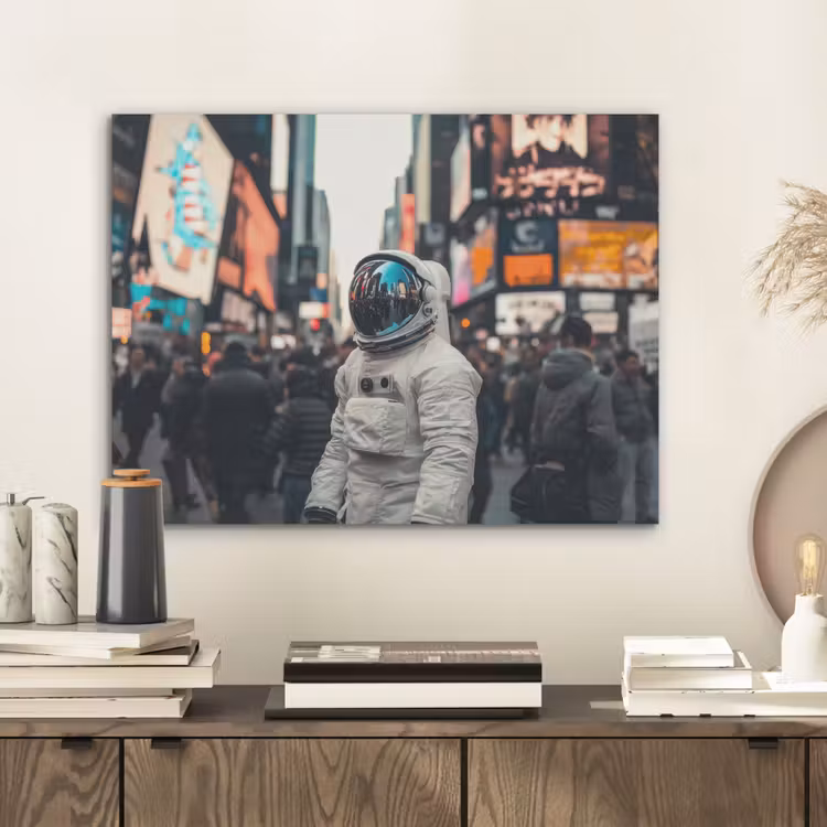 Stad - Mensen - Astronaut - Wit PET vilt klein -sfeer1