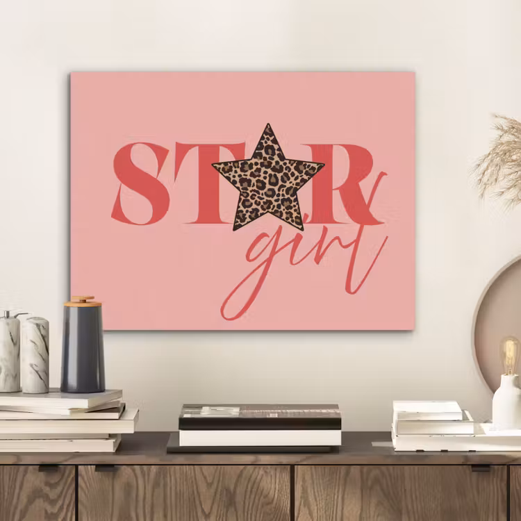 Star girl - Roze - Panter - Ster PET vilt klein -sfeer1