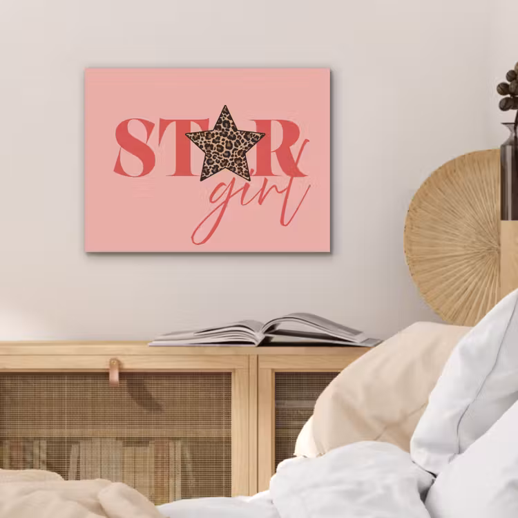 Star girl - Roze - Panter - Ster PET vilt klein -sfeer3