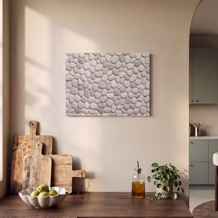 Steen - Kiezel - Natuur - Minimalistisch - Beige PET vilt klein -sfeer2