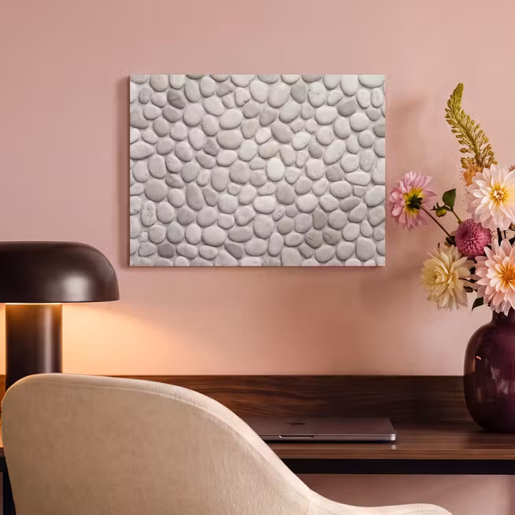 Steen - Kiezel - Natuur - Minimalistisch - Beige PET vilt klein -sfeer3