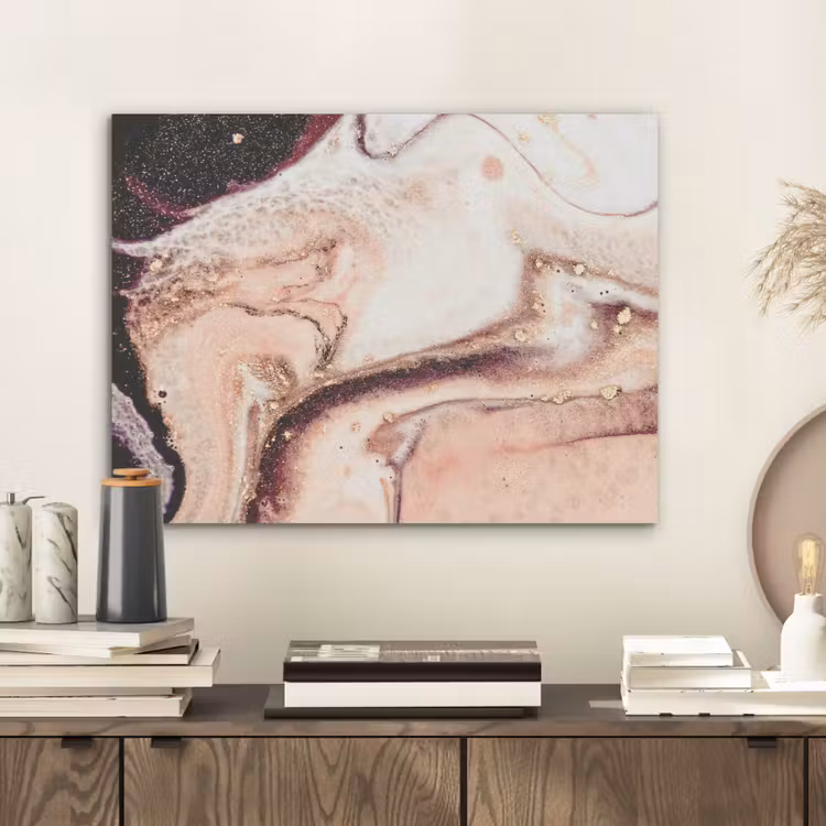 Steen - Marmer - Edelsteen - Abstract - Natuur - Roze PET vilt klein -sfeer1