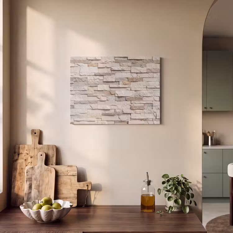 Steen - Muur - Textuur - Rustiek - Beige PET vilt klein -sfeer2
