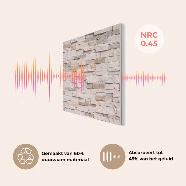 Steen - Muur - Textuur - Rustiek - Beige PET vilt klein -USP_NL
